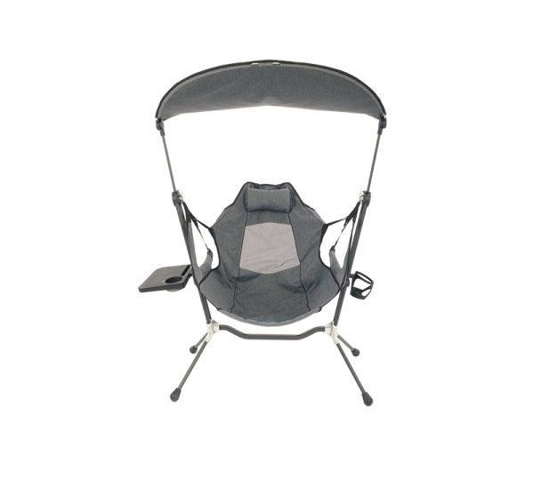 Adjustable 600D Polyester Steel Frame Swinging Chair with Removable cup holder,side table and roof