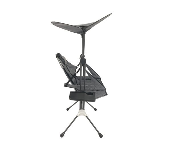 Adjustable 600D Polyester Steel Frame Swinging Chair with Removable cup holder,side table and roof