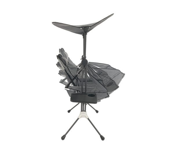 Adjustable 600D Polyester Steel Frame Swinging Chair with Removable cup holder,side table and roof