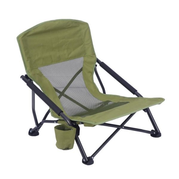 Wholesale green outdoor camping beach leisure fishing chairs, portable and steel alloy folding chairs