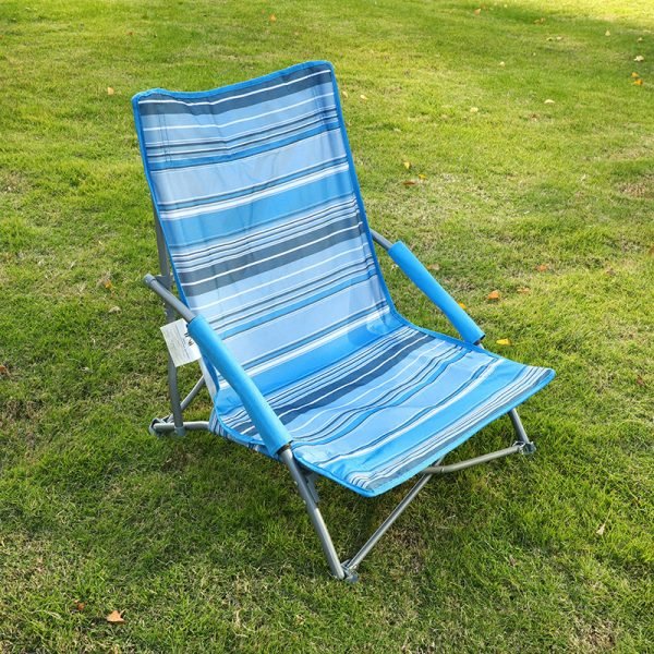Wholesale blue outdoor camping beach leisure fishing chairs, portable and lightweight aluminum alloy folding chairs