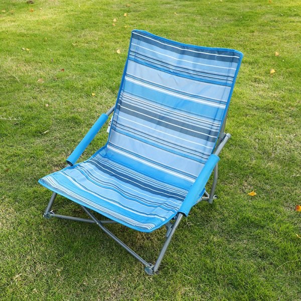 Wholesale blue outdoor camping beach leisure fishing chairs, portable and lightweight aluminum alloy folding chairs