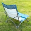 Wholesale blue outdoor camping beach leisure fishing chairs, portable and lightweight aluminum alloy folding chairs