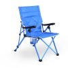 Hot Sale 3 Position Adjustable Outdoor Relax Reclining Metal Folding Camping Chair With Armrest