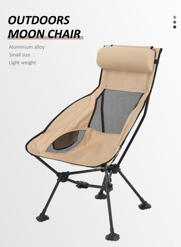 Customized Outdoor Folding Chair Camping Leisure Chair Triangle Structure Moon Chair