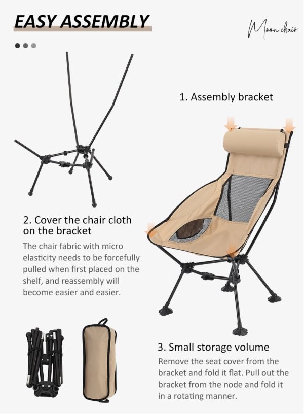 Customized Outdoor Folding Chair Camping Leisure Chair Triangle Structure Moon Chair