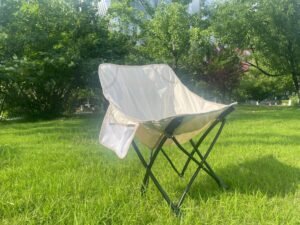 Wholesale portable moon camping chair steel frame Oxford fabric