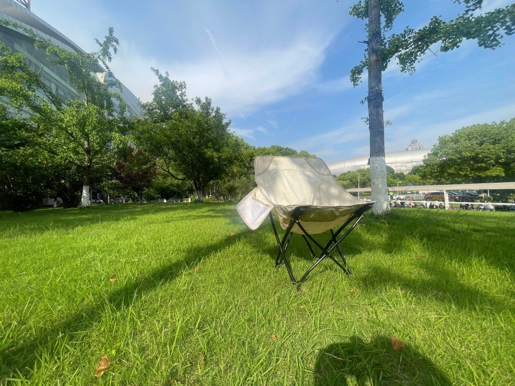 Wholesale portable moon camping chair steel frame Oxford fabric