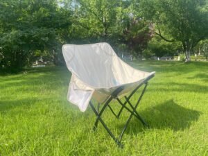 Wholesale portable moon camping chair steel frame Oxford fabric