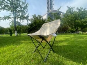 Wholesale portable moon camping chair steel frame Oxford fabric