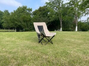 Wholesale portable moon camping chair steel frame Oxford fabric