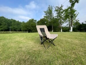 Wholesale portable moon camping chair steel frame Oxford fabric