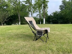 Wholesale portable moon camping chair steel frame Oxford fabric