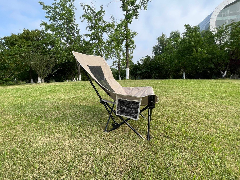 Wholesale portable moon camping chair steel frame Oxford fabric