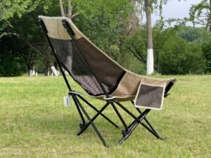 Camping chair supplier Wholesale portable moon camping chair steel frame Oxford fabric