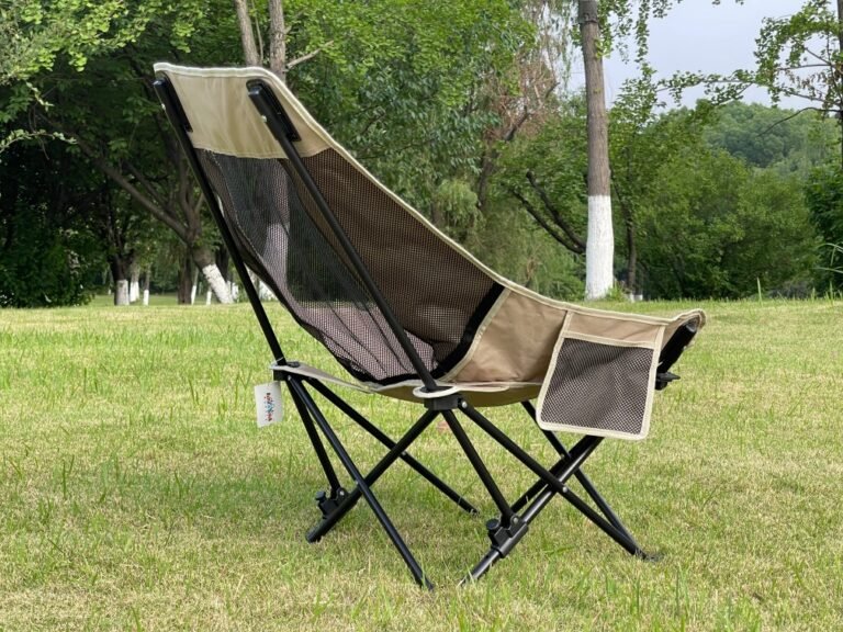 Camping chair supplier Wholesale portable moon camping chair steel frame Oxford fabric