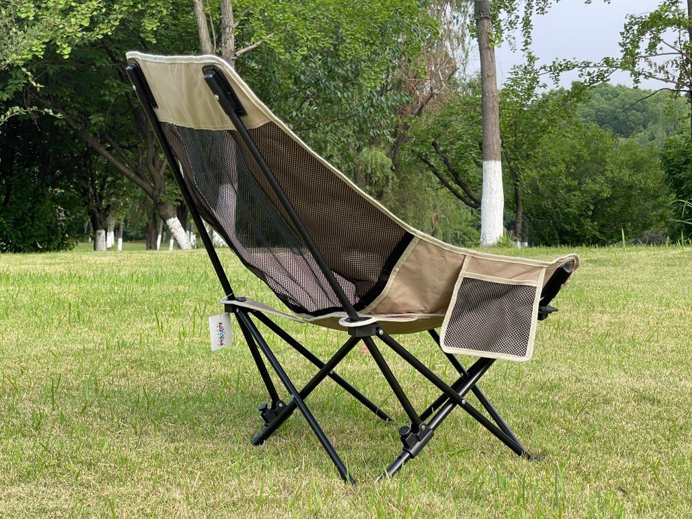 Camping chair supplier Wholesale portable moon camping chair steel frame Oxford fabric