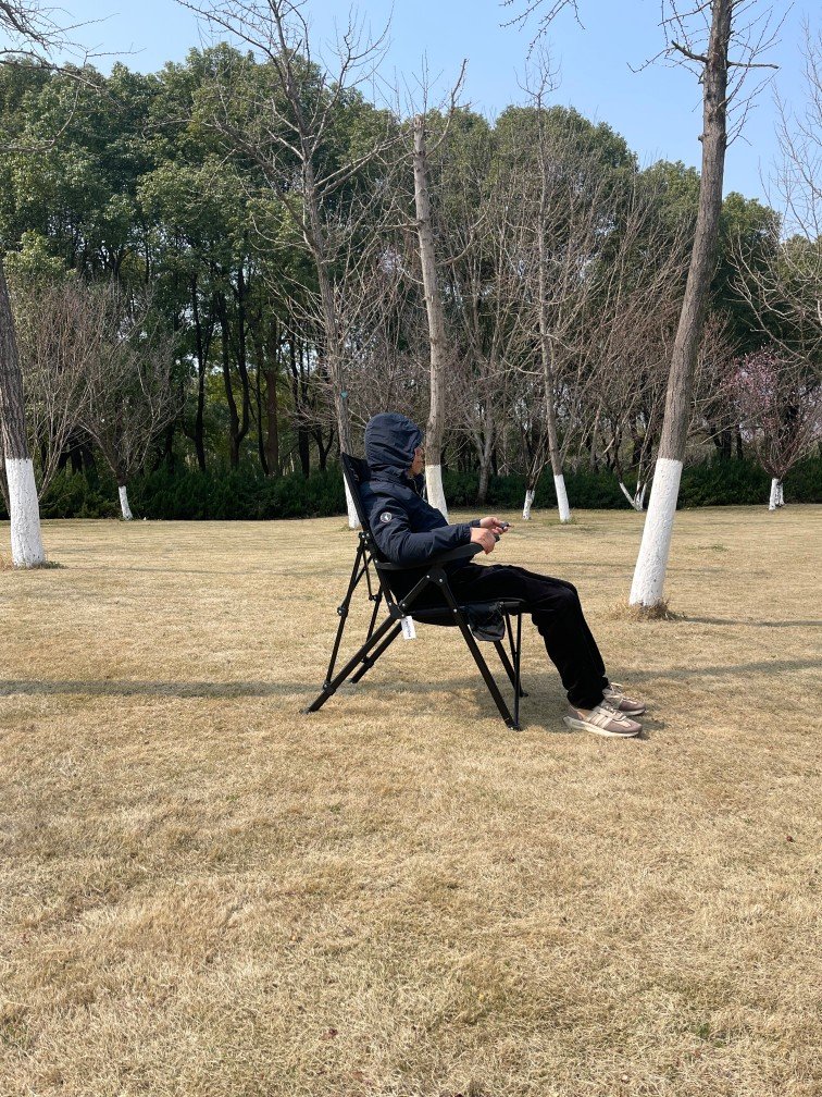 3 Position Adjustable Outdoor Relax Reclining Metal Folding Camping Chair With Armrest