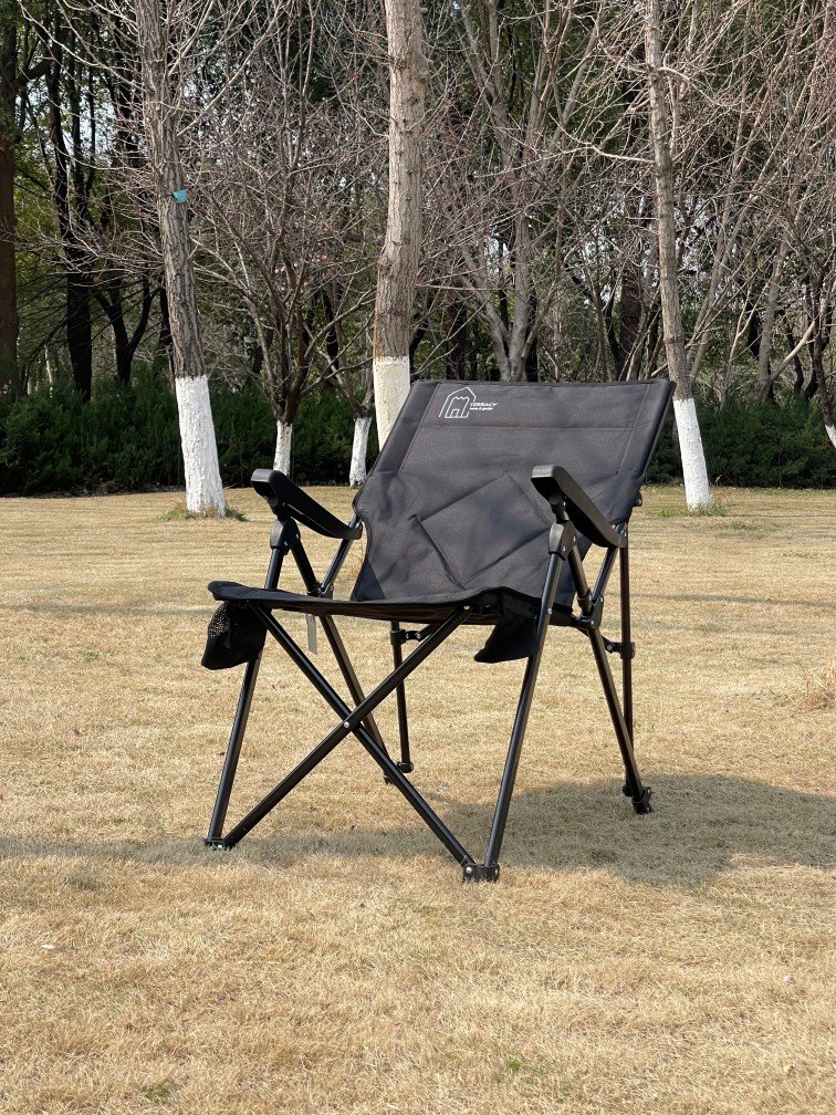 3 Position Adjustable Outdoor Relax Reclining Metal Folding Camping Chair With Armrest