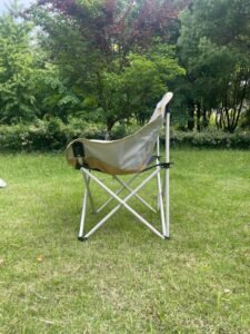 Wholesale portable moon camping chair steel frame Oxford fabric