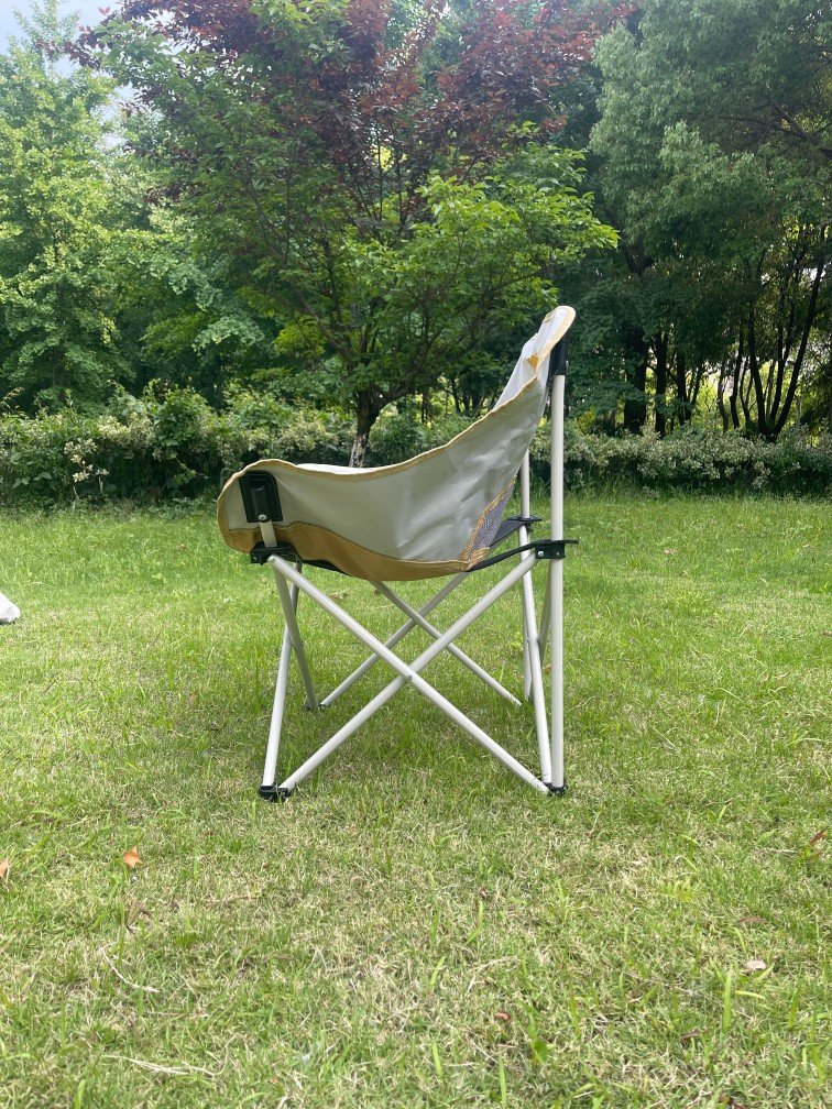 Wholesale portable moon camping chair steel frame Oxford fabric