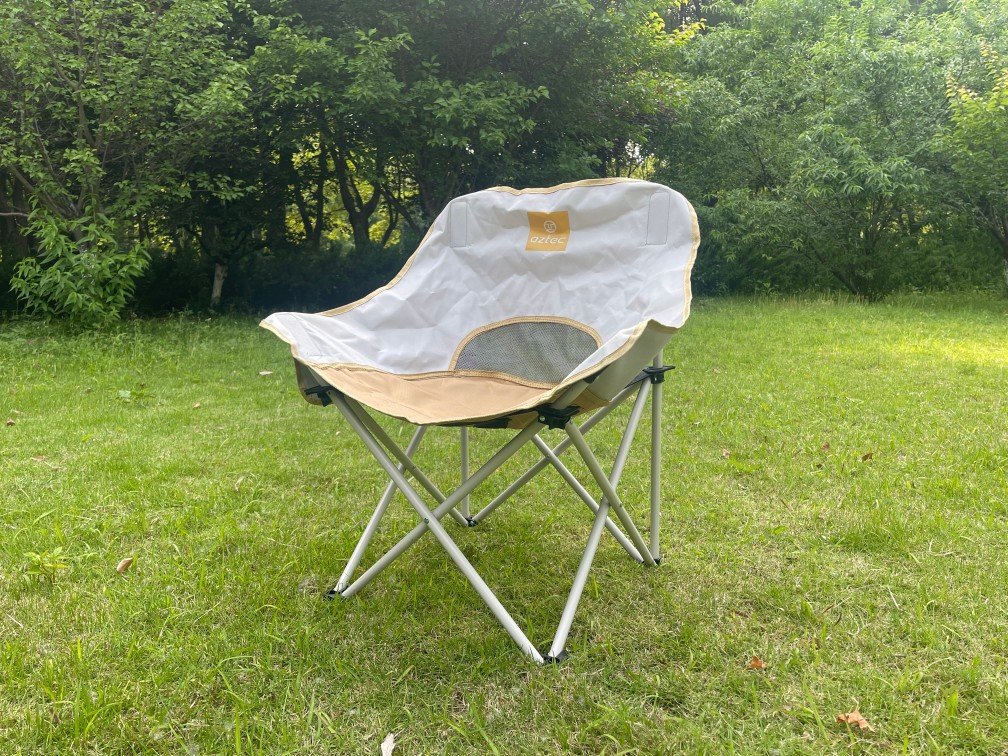 Wholesale portable moon camping chair steel frame Oxford fabric