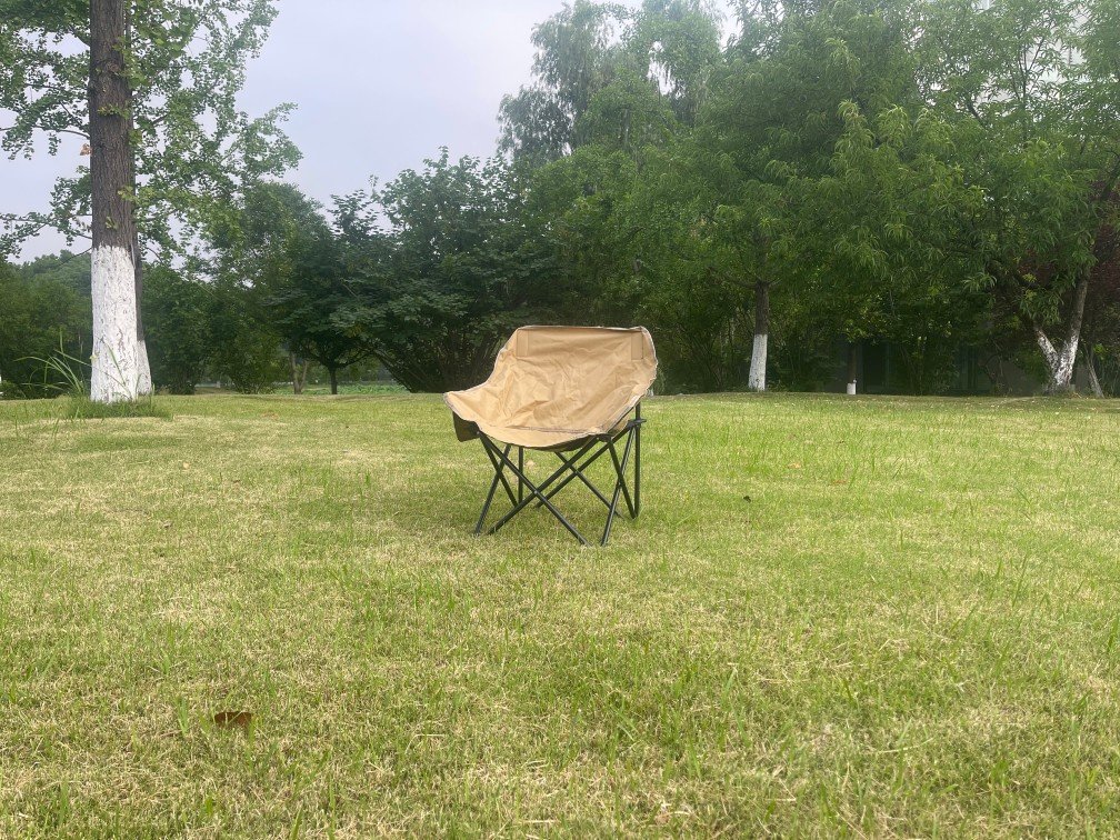 Wholesale portable moon camping chair steel frame Oxford fabric