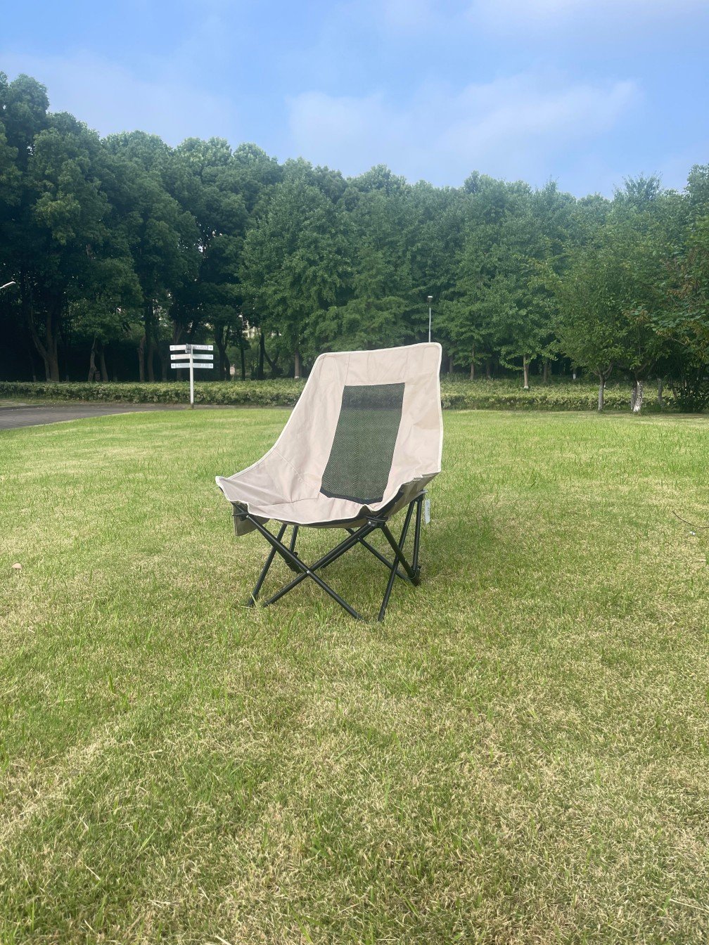Wholesale portable moon camping chair steel frame Oxford fabric