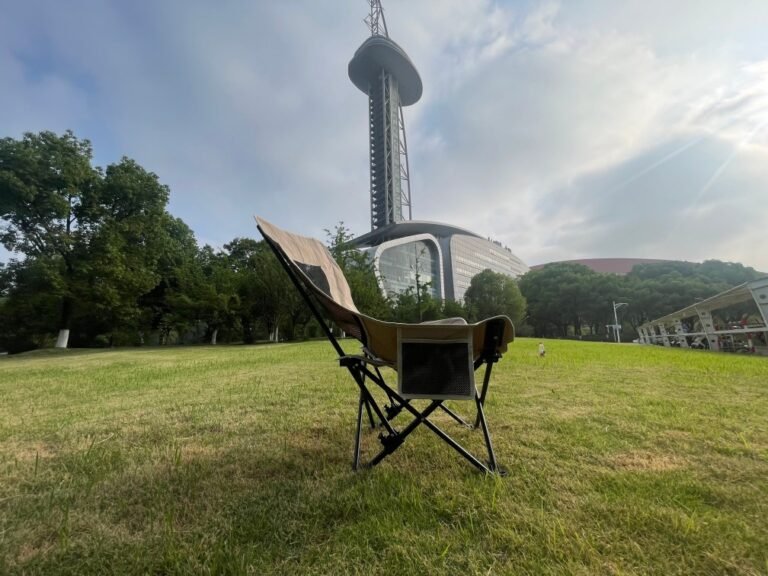 Camping chair supplier Wholesale portable moon camping chair steel frame Oxford fabric