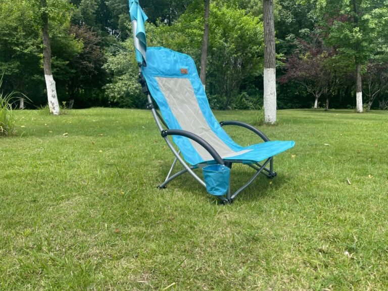 Beach chair supplier Wholesale portable moon camping chair steel frame Oxford fabric