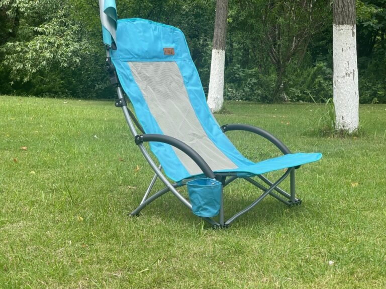 Beach chair supplier Wholesale portable moon camping chair steel frame Oxford fabric
