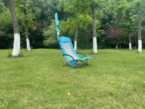 Beach chair supplier Wholesale portable moon camping chair steel frame Oxford fabric