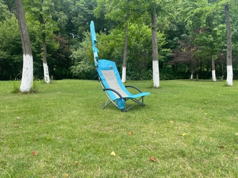 Beach chair supplier Wholesale portable moon camping chair steel frame Oxford fabric