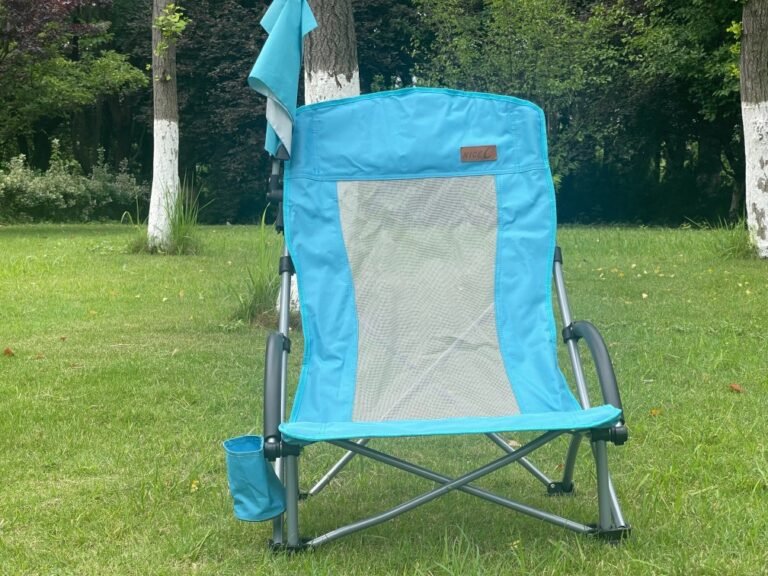 Beach chair supplier Wholesale portable moon camping chair steel frame Oxford fabric