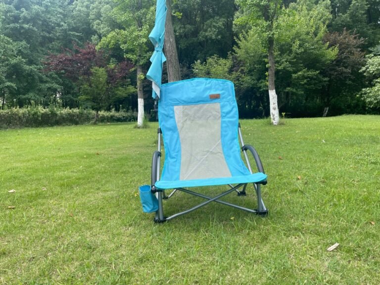 Beach chair supplier Wholesale portable moon camping chair steel frame Oxford fabric